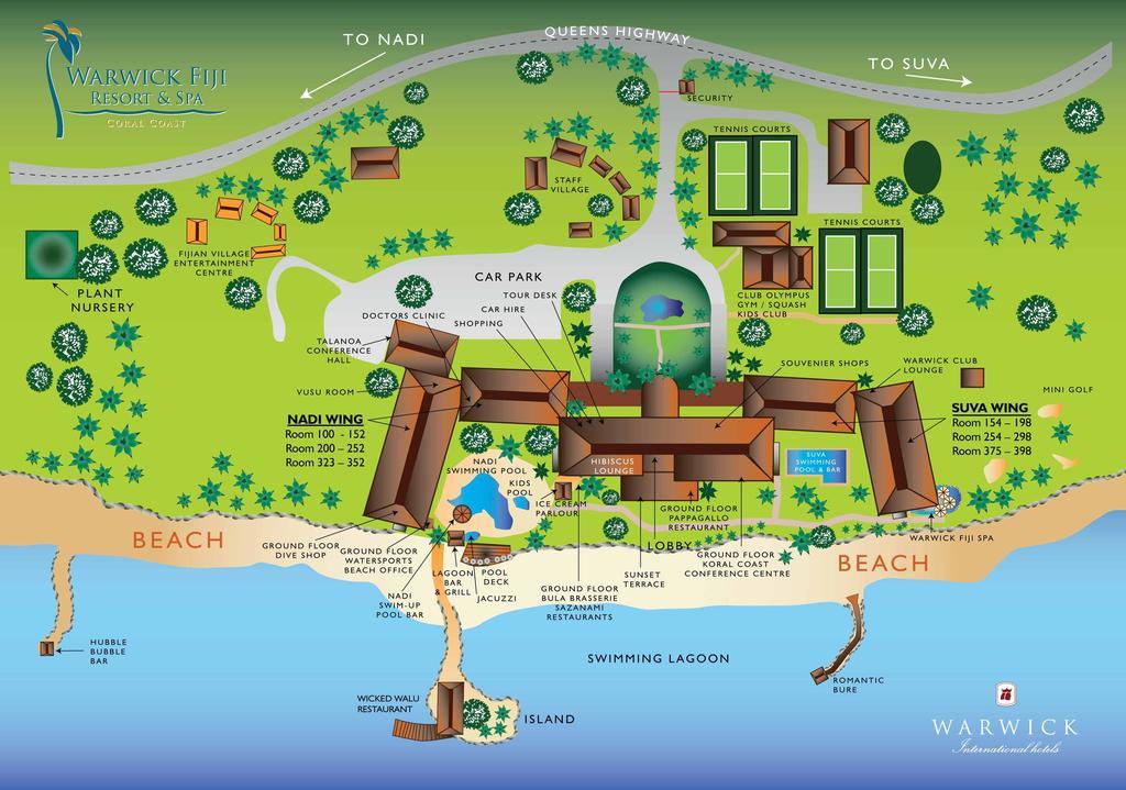 מלון קורולבו The Warwick Fiji מראה חיצוני תמונה Map of the resort
